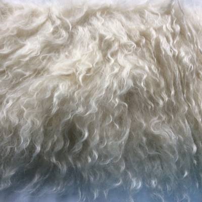 Teddyhaar, Puppenhaar, hochwertiger Langhaarmohair edel, dicht gelockt, ca. 8/9 cm,  cremefarbig, 27 cm x 15 cm
