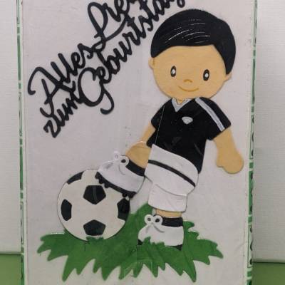 " Alles Liebe zum Geburtstag ", Geschenkkarton für einen Fußballfan