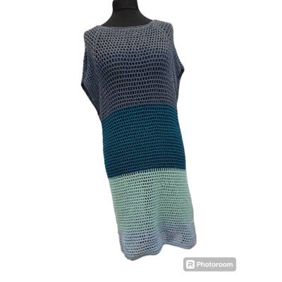 Sommerkleid, Strandtop, Tunika Kleidchen, handgehäkelt, Größe M/L