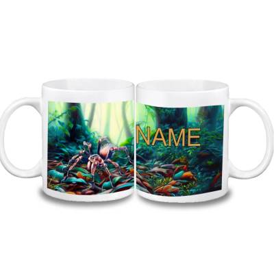 Tasse Spinne mit Name aus Keramik / personalisierbar  