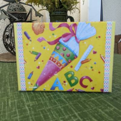 Geschenkschachtel " Zuckertüte " für kleine Geschenke zum Schulanfang