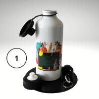 Aluminium Trinkflasche 500ml – Personalisierbar für Schule & Sport mit Karabiner