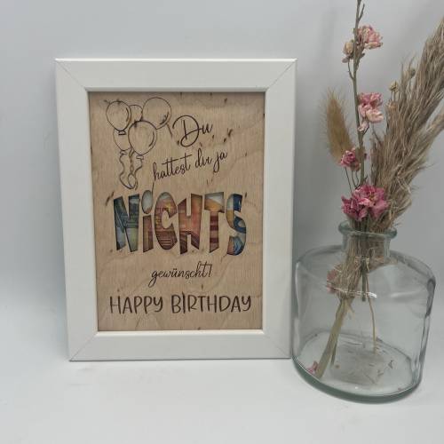 Geldgeschenk personalisiert zum Geburtstag – Bilderrahmen Andenken, Geschenkidee, Geldverpackung, personalisierbar
