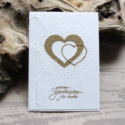 Glückwunschkarte zur Hochzeit - Zwei Herzen für ein Brautpaar