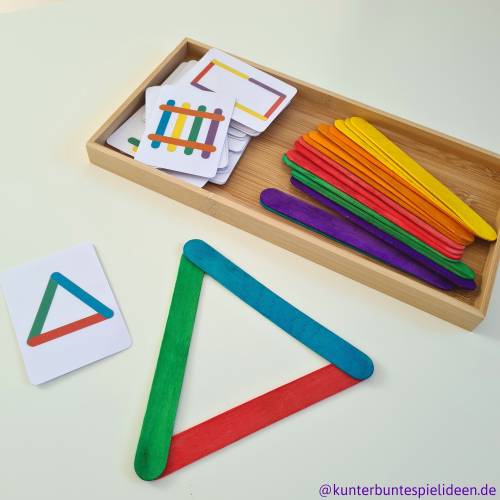 Montessori Lernmaterial Legespiel zum Nachlegen von Mustern, Formen, Farben lernen- PDF