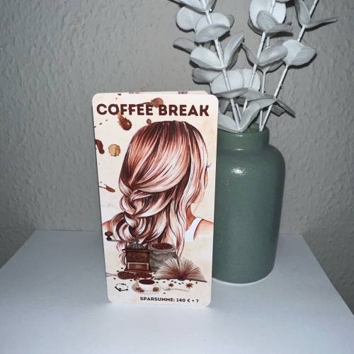 Sparchallenge Coffee Break/ 2er Klappkarte/ Rubbelchallenge / Würfelchallenge / Umschlagsmethode / Budgeting / A6