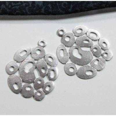 2 Anhänger Charms Modern silberfarben Kettenanhänger, Schmuckzubehör, Schmuck basteln, Material, Trödel Di