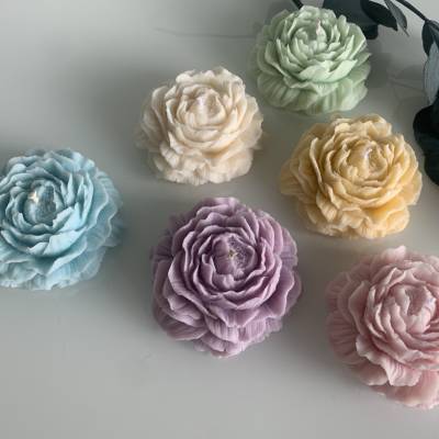 Pfingstrosenkerze Blumenkerze Frühlingsdeko  Frühling Pfingstrose Blumendeko Blumen Geschenk