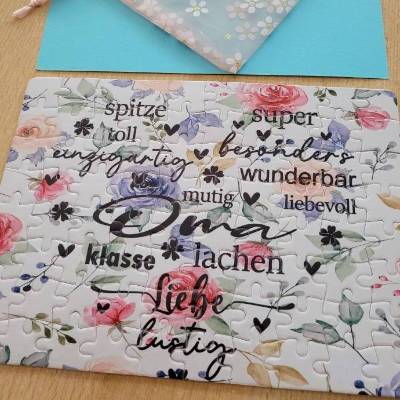 Puzzle mit liebevollem Spruch für Oma – Geschenkidee, Sublimation, 3D-Optik