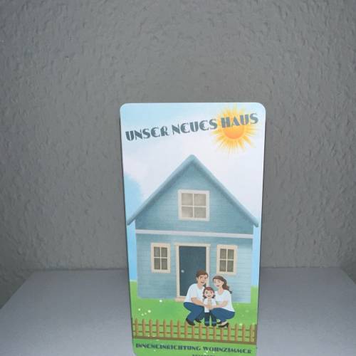 Sparchallenge Unser Neues Haus Thema Wohnzimmer/ 3er Klappkarte/ Rubbelchallenge / Würfelchallenge / Umschlagsmethode /