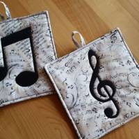 Noten & Notenschlüssel Topflappen – Geschenkidee für Musiker & Sänger
