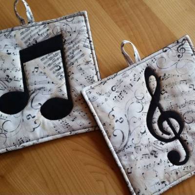 Noten & Notenschlüssel Topflappen – Geschenkidee für Musiker & Sänger