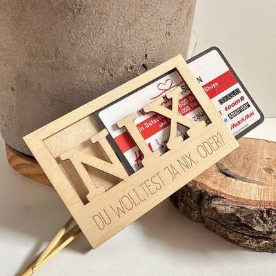 Hülle für Geschenkgutschein "NIX", Geldgeschenk zum Geburtstag