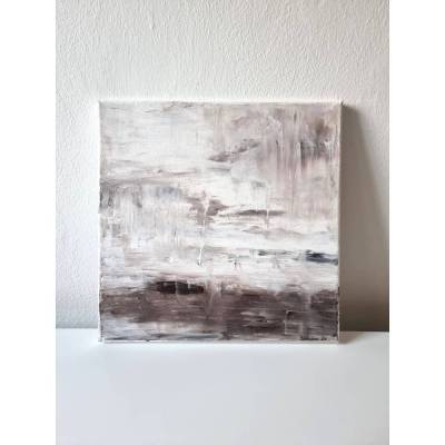 Abstraktes Acrylbild 30 x 30 cm, modernes Original Gemälde in neutralen Farben, Unikat, zeitlose Wandkunst