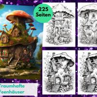 Traumhafte Feenhäuser Malbuch 225 Seiten zum ausdrucken PDF