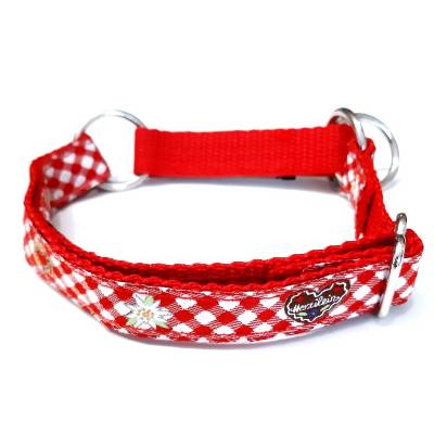 Welpen Halsband, Zugstopp Hundehalsband rot im Landhaus-Stil 