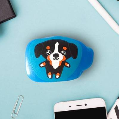 Kawaii Berner Sennenhund auf Stein