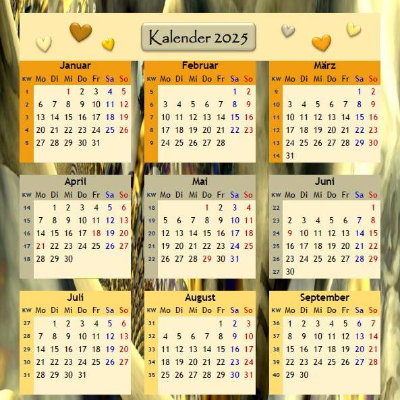 Jahreskalender 2025 auf einen Blick mit „Unendlichkeit“ PDF – DIN A4 zum Ausdrucken