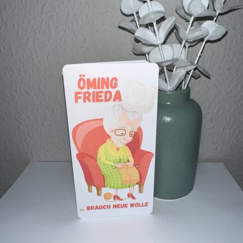 Sparchallenge Öming Frieda...braucht neue Wolle /2er Klappkarte/ Rubbelchallenge / Würfelchallenge / Umschlagsmethode / 