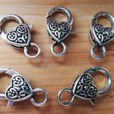 5 Karabinerhaken, ca 25,5 x 14 mm
