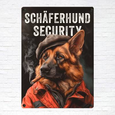 Hundeschild 'Schäferhund Security', wetterbeständiges Warnschild