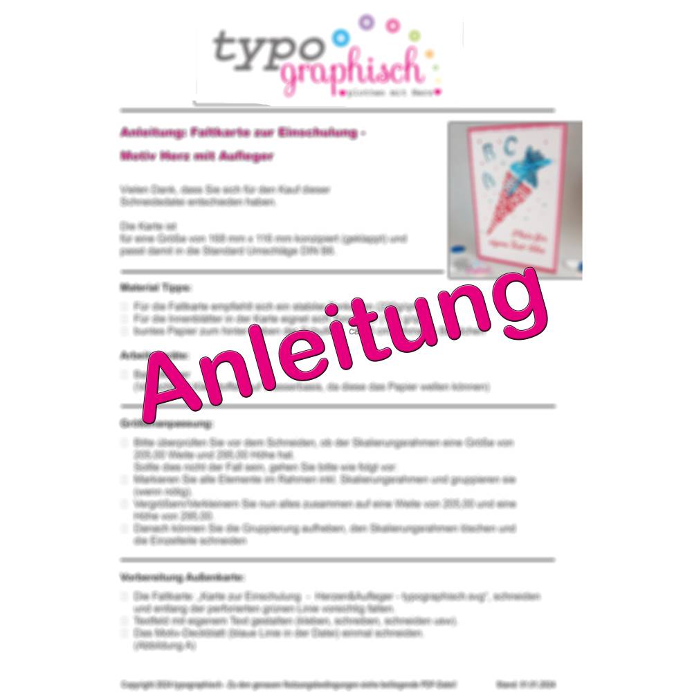 Schneidedatei für eine Karte zur Einschulung Bild 5