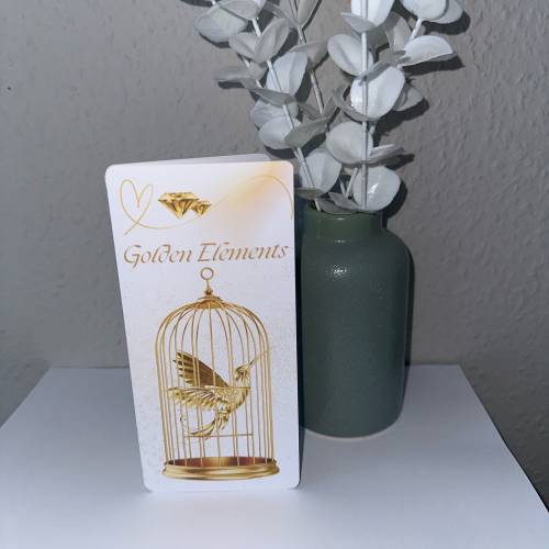 Sparchallenge Golden Elements/ 3er Klappkarte/ Rubbelchallenge / Würfelchallenge / Umschlagsmethode / Budgeting / A6