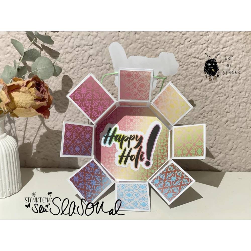 Digipapier indische Muster, Variante Regenbogen, Digistamp Hände, Farben, Holi, Indien, indisches Design senSEASONal Bild 10