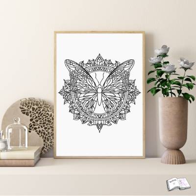 Plott Mandala Butterfly SVG – Digitales Plotterdatei Set für Plotten & Sublimation