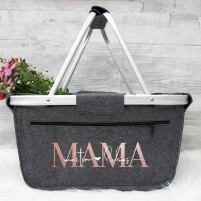 Einkaufskorb aus Filz für Mama Oma Tante, Geschenkskorb, Geschenke Mütter, Muttertagsgeschenk, Weihnachtsgeschenke