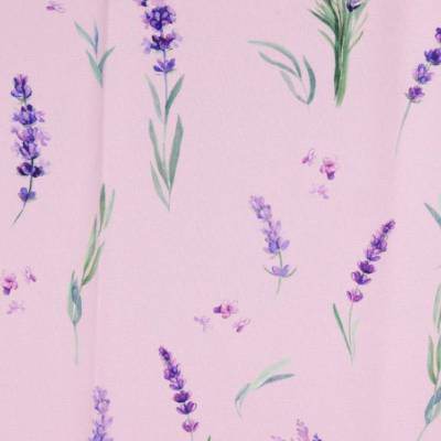 Dekostoff Halb Panama bedruckt mit Lavendel , flieder Oeko-Tex Standard 100(1m /11,00€)