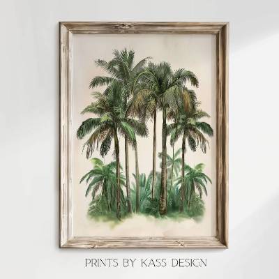 Illustration Palmen vintage, digitaler Kunstdruck