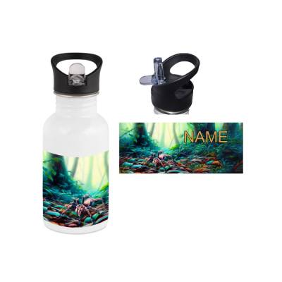 Edelstahl Trinkflasche Motiv Spinne mit Name / personalisierbar / 400ml / 500ml / 600ml