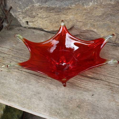 Murano Schale Zipfelschale rot 60er Jahre Italy