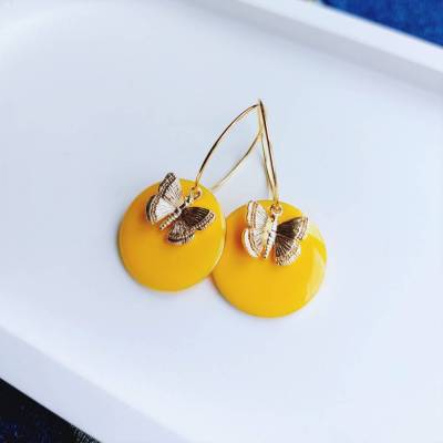 goldfarbene Wechselcreolen "Flieg mir zu"