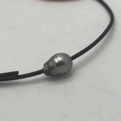 Lederschmuck Set Unisex mit Tahiti-Perlen – Verstellbare Kette & Armband, Strandschmuck für Urlaub