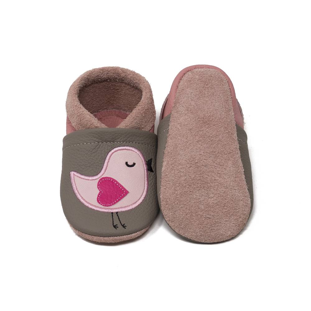 Krabbelschuhe mit Namen, Spatz, Lederpuschen personalisiert, Echtleder, Kindergartenschuhe personalisier Bild 5