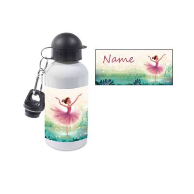 Aluminium Trinkflasche Motiv Ballerina mit Name / personalisierbar / 500ml