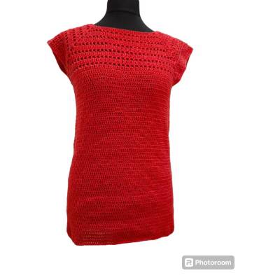 Sommertop, Strandtop handgehäkelt, Größe M/L