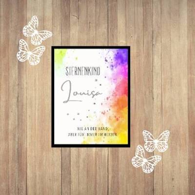 Digitale Datei Sternenkind Erinnerung Poster "Trauer ist bunt" Abschied nach Fehlgeburt - Todgeburt - Kindstod