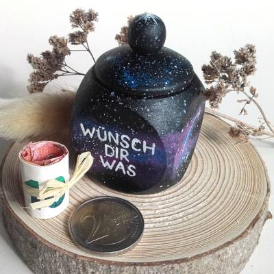 Wunschdose mit Sternenhimmel, Verpackung für Geldgeschenke, Schmuck oder kleine Geschenke