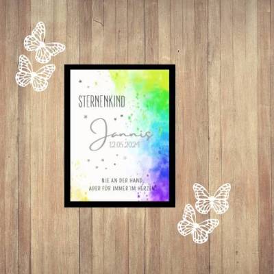 Digitale Datei Sternenkind Erinnerung Poster "Trauer ist bunt" Abschied nach Fehlgeburt - Todgeburt - Kindstod