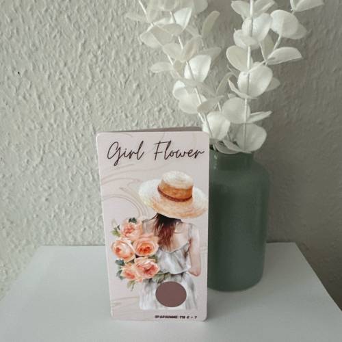 Sparchallenge Girl Flower/ 3er Klappkarte/ Rubbelchallenge / Würfelchallenge / Umschlagsmethode / Budgeting / A6