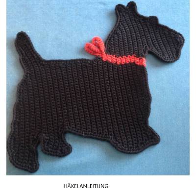 DIY-Häkelanleitung Topflappen "Scotch-Terrier"