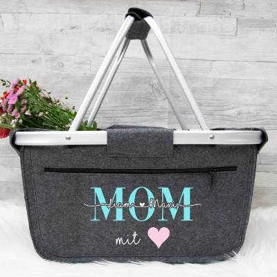 Einkaufskorb aus Filz für Mama Oma Tante, Geschenkskorb, Geschenke Mütter, Muttertagsgeschenk, Weihnachtsgeschenke