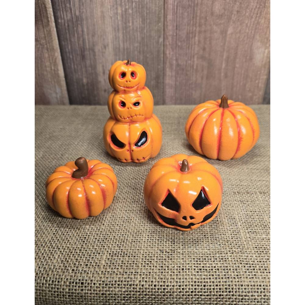 Kürbis Figur- Halloween - Dekoration - Handarbeit - Obst Bild 3