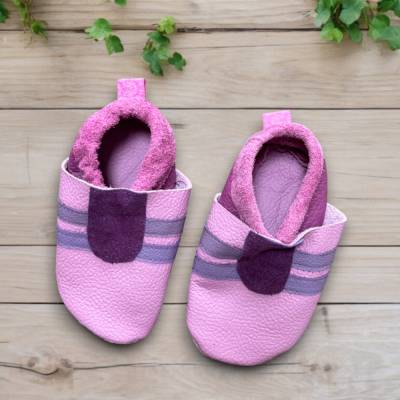 Lederpuschen Gr. 20/21 – Handgemachte Bioleder Krabbelschuhe für Kinder