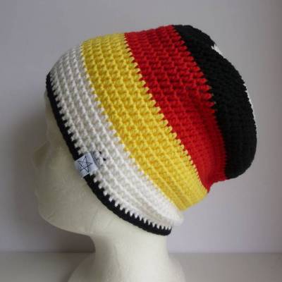 Häkelmütze Deutschland Fanmütze Mütze Fußball Handball Geschenk