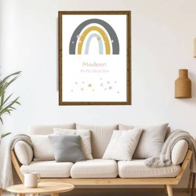 Digitale Datei Sternenkind Erinnerung Poster "Regenbogen Boho" Abschied nach Fehlgeburt - Todgeburt - Kindstod
