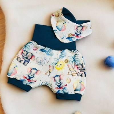 Set Baby Hose Halstuch Musselin Baby Elefant Strand Kleidung Baby Musselin Sommershorts Musselin kurze Pumphose Musselin
